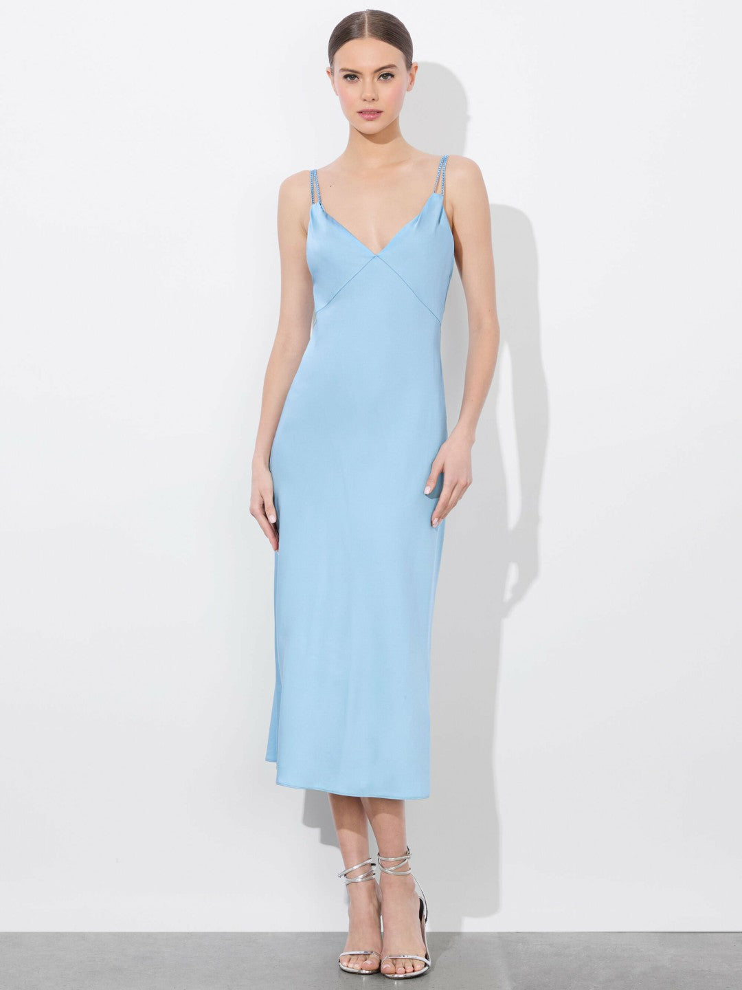 Kiro Slip Dress In Mineral Blue - Alice + Olivia Women