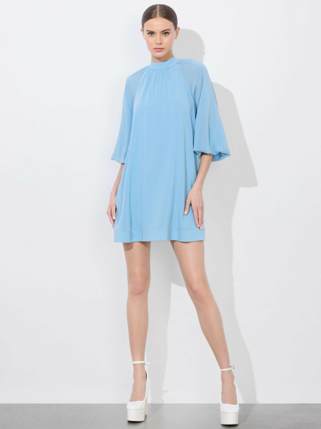 Gracen Trapeze Mini Dress In Mineral Blue - Alice + Olivia Women