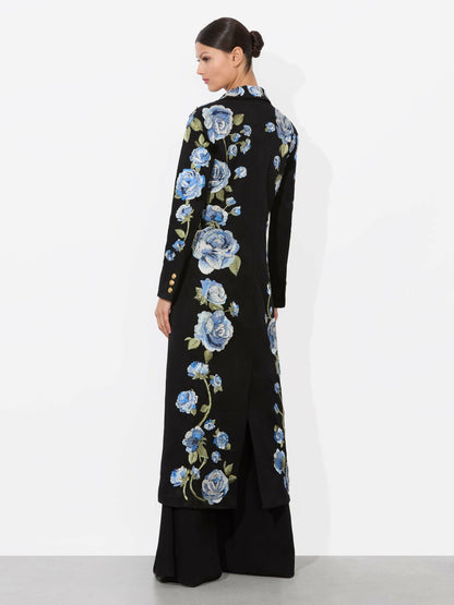Macey Long Blazer In Black Multi - Alice + Olivia Women
