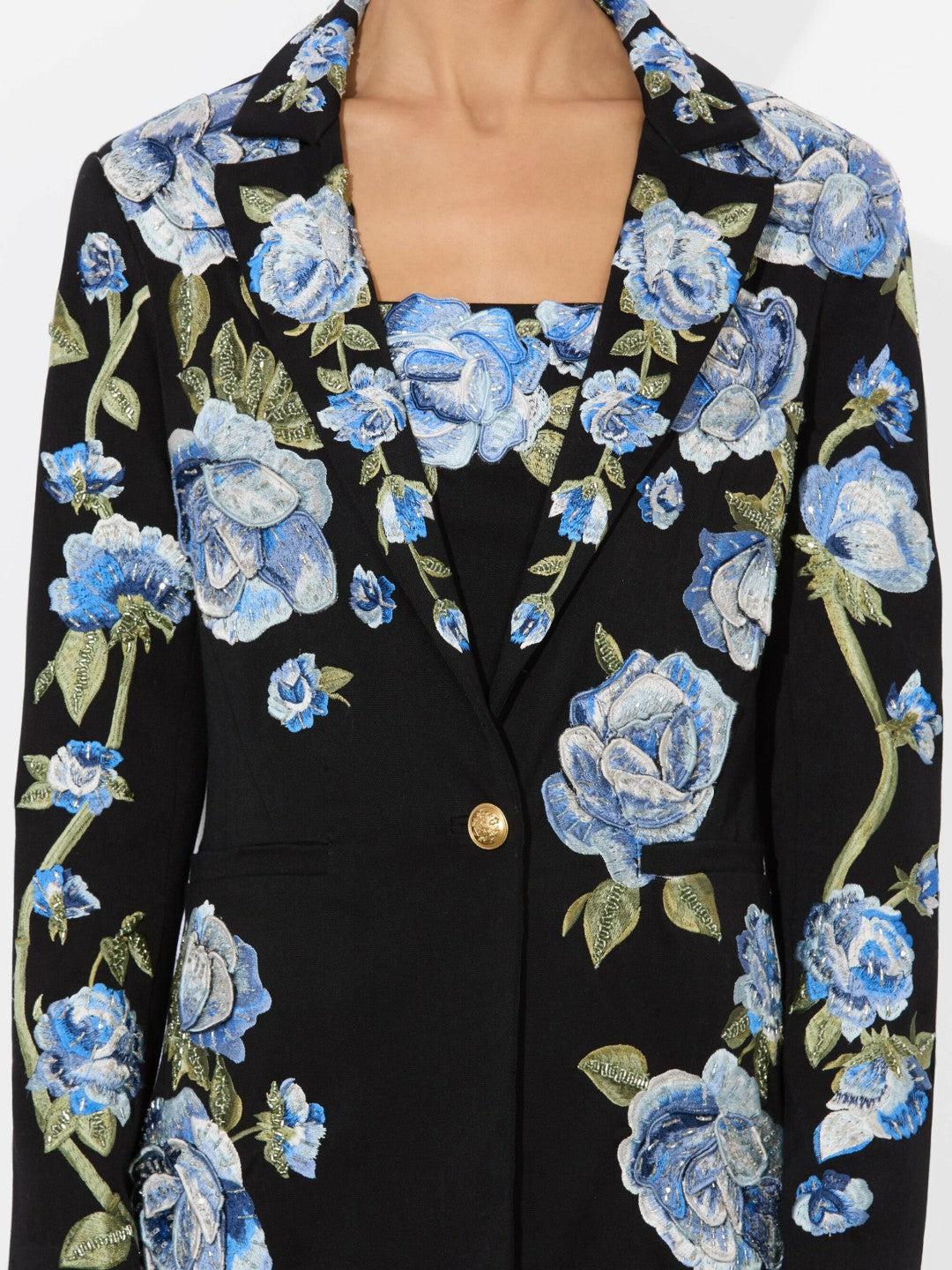 Macey Long Blazer In Black Multi - Alice + Olivia Women