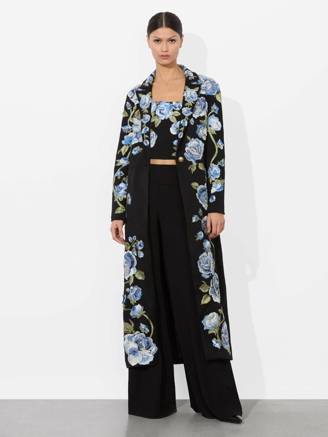 Macey Long Blazer In Black Multi - Alice + Olivia Women