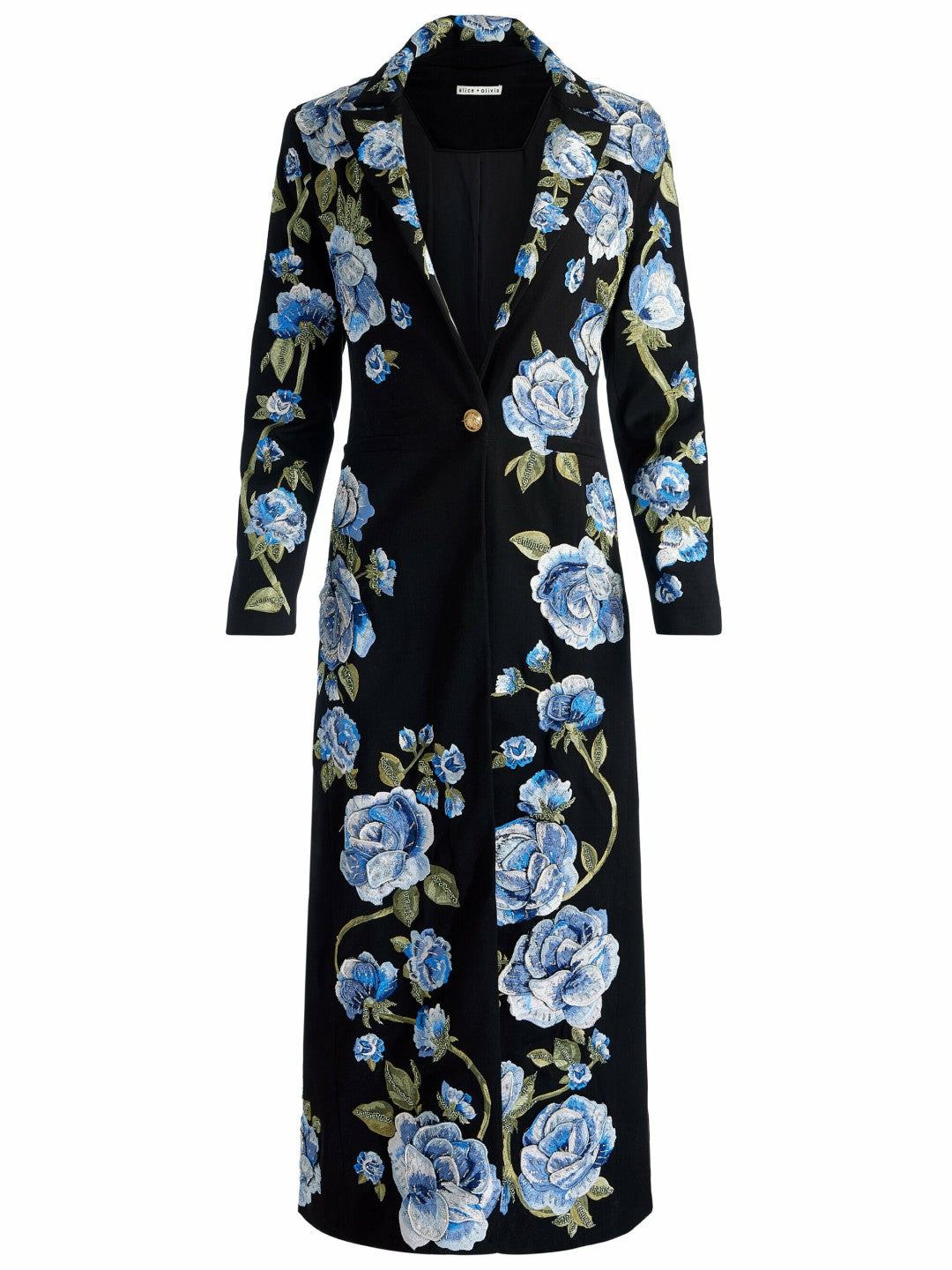 Macey Long Blazer In Black Multi - Alice + Olivia Women