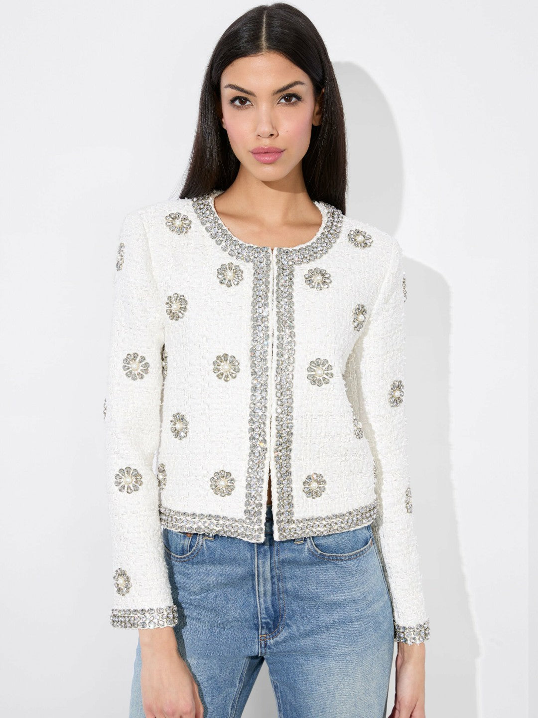 Kidman Jacket In Off White - Alice + Olivia Women