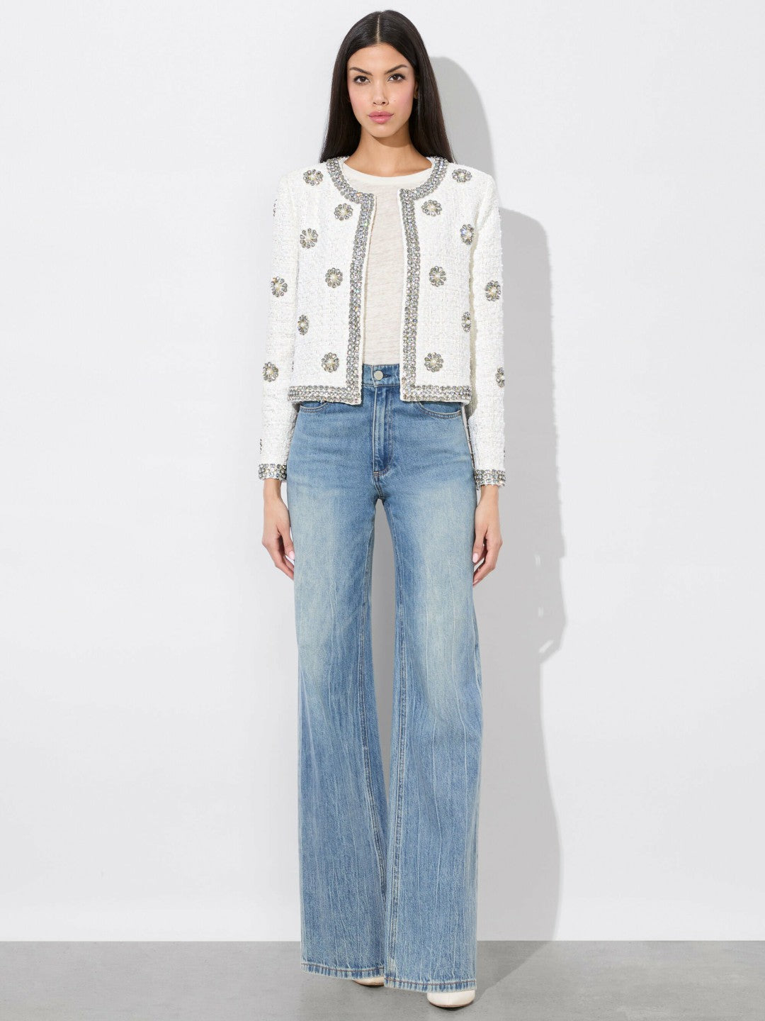 Kidman Jacket In Off White - Alice + Olivia Women