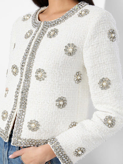 Kidman Jacket In Off White - Alice + Olivia Women