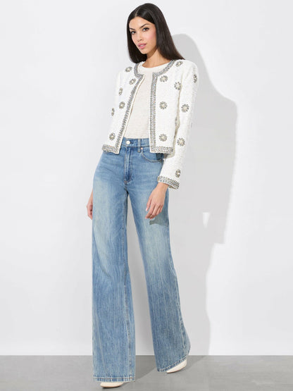 Kidman Jacket In Off White - Alice + Olivia Women