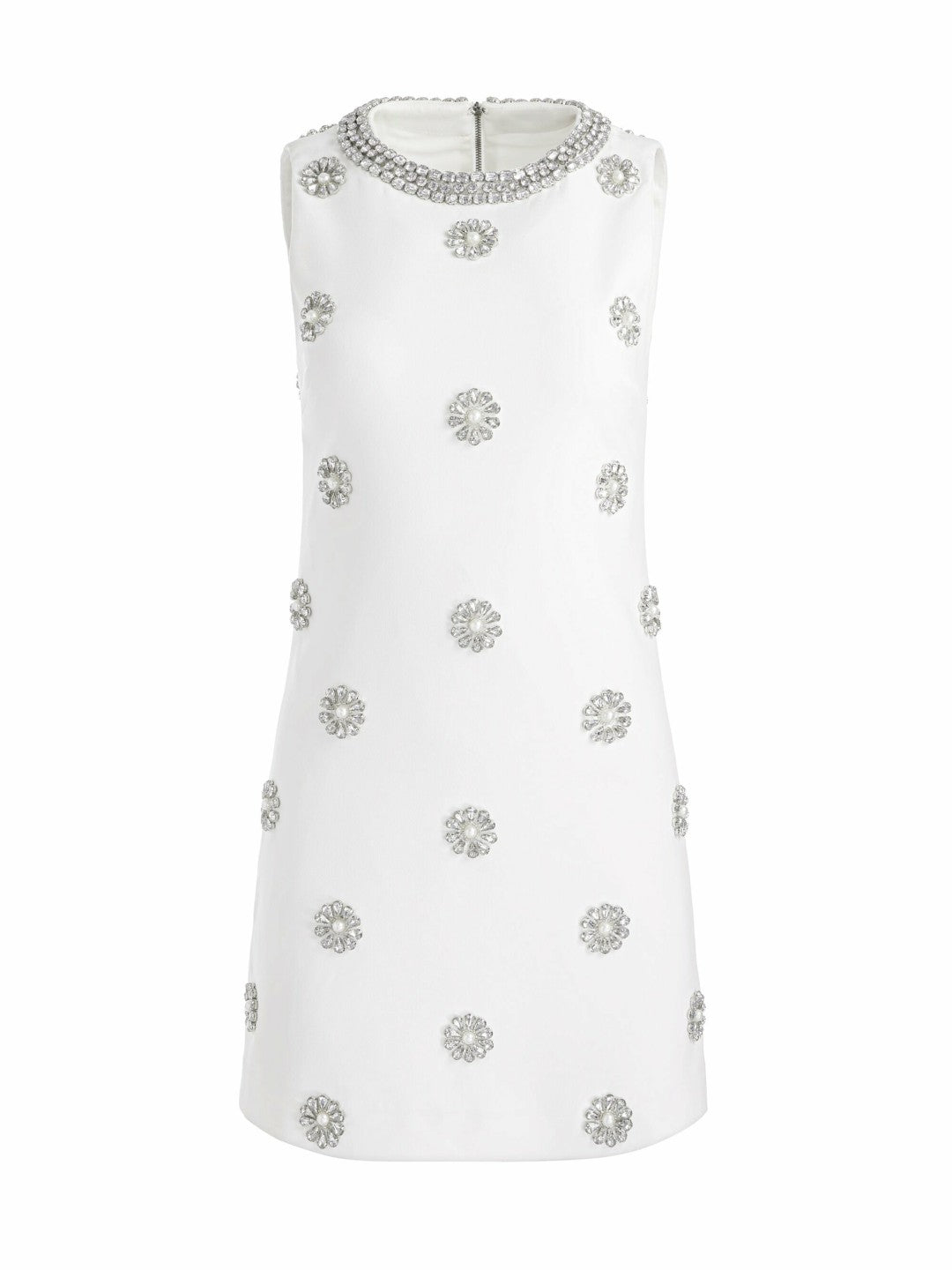 Clyde Mini Dress In Off White - Alice + Olivia Women