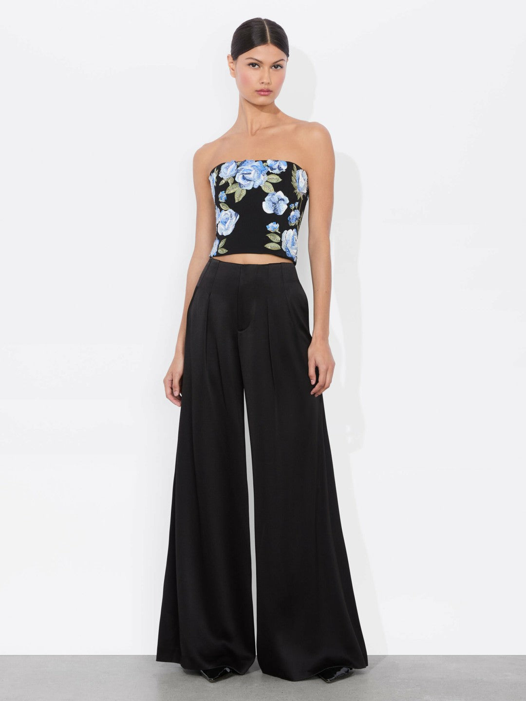 Cece Embellished Top In Black Multi - Alice + Olivia Women
