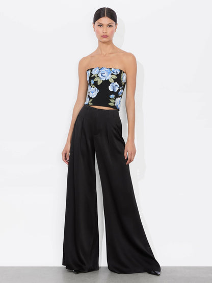 Cece Embellished Top In Black Multi - Alice + Olivia Women