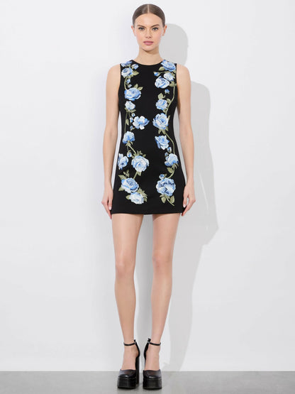 Clyde Mini Dress In Black Multi - Alice + Olivia Women