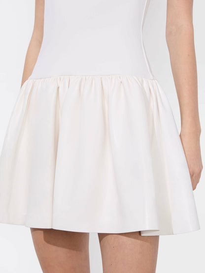 Ella Drop Waist Mini Dress In Off White - Alice + Olivia Women