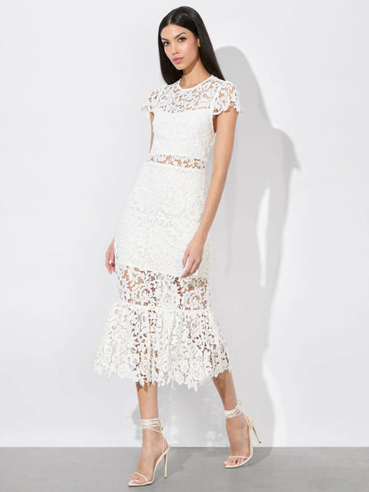 Clover Open Back Dress In Off White - Alice + Olivia Women