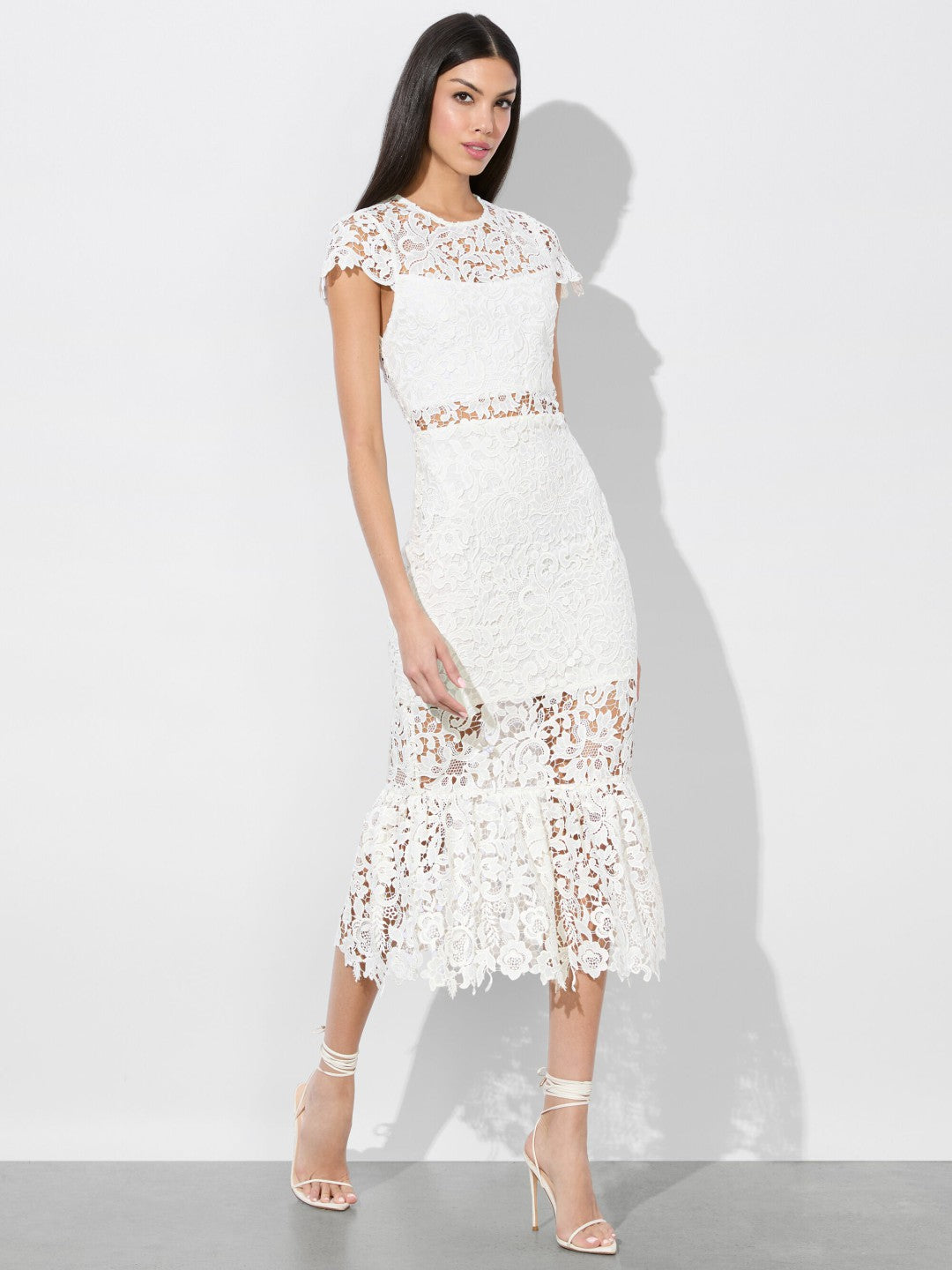 Clover Open Back Dress In Off White - Alice + Olivia Women