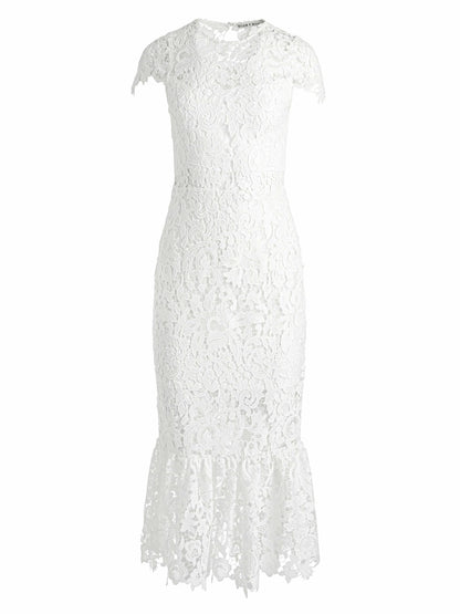 Clover Open Back Dress In Off White - Alice + Olivia Women