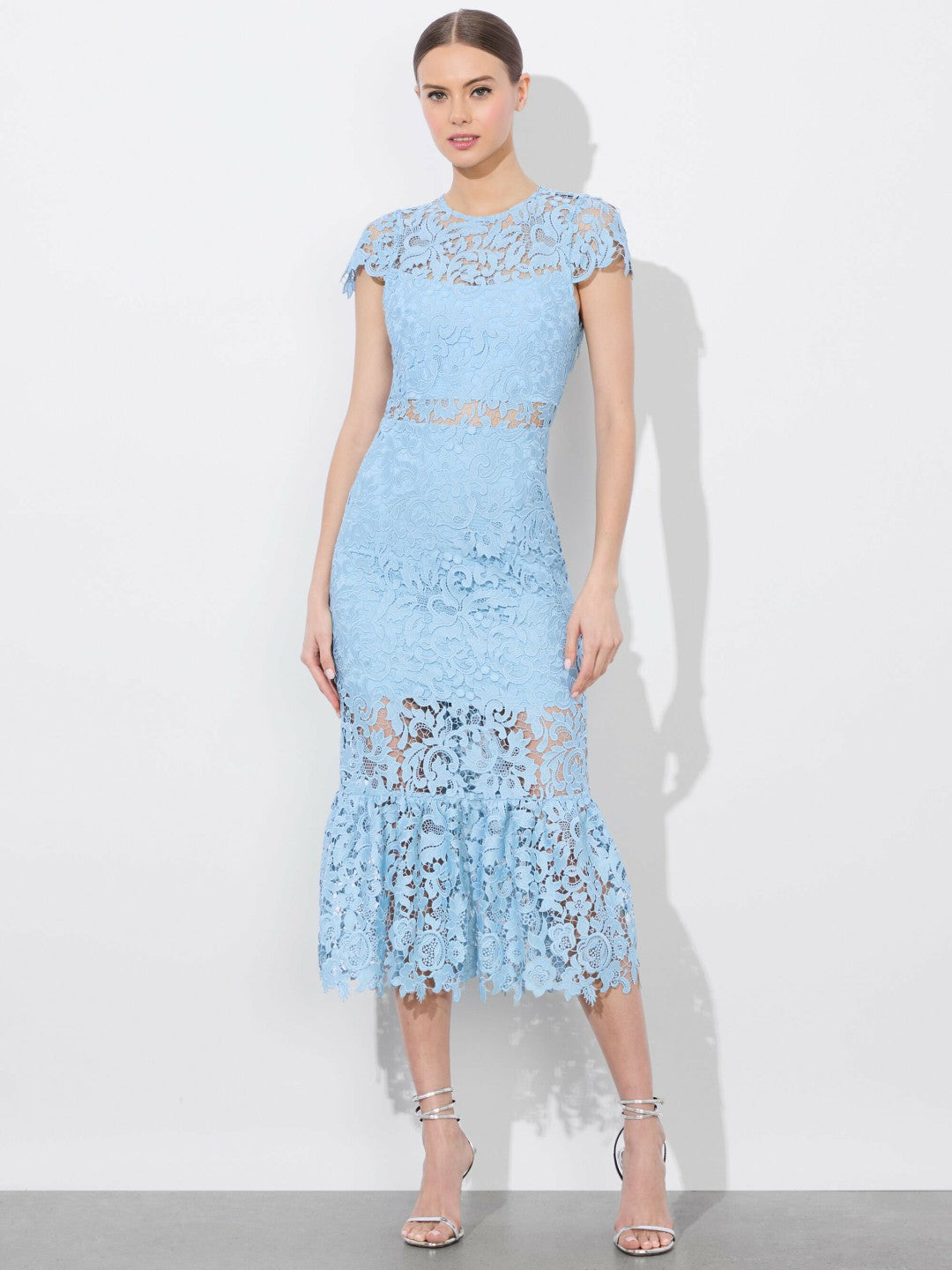 Clover Open Back Dress In Mineral Blue - Alice + Olivia Women