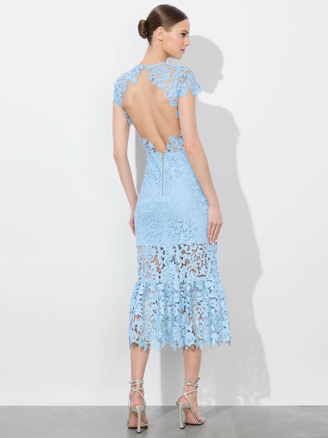 Clover Open Back Dress In Mineral Blue - Alice + Olivia Women