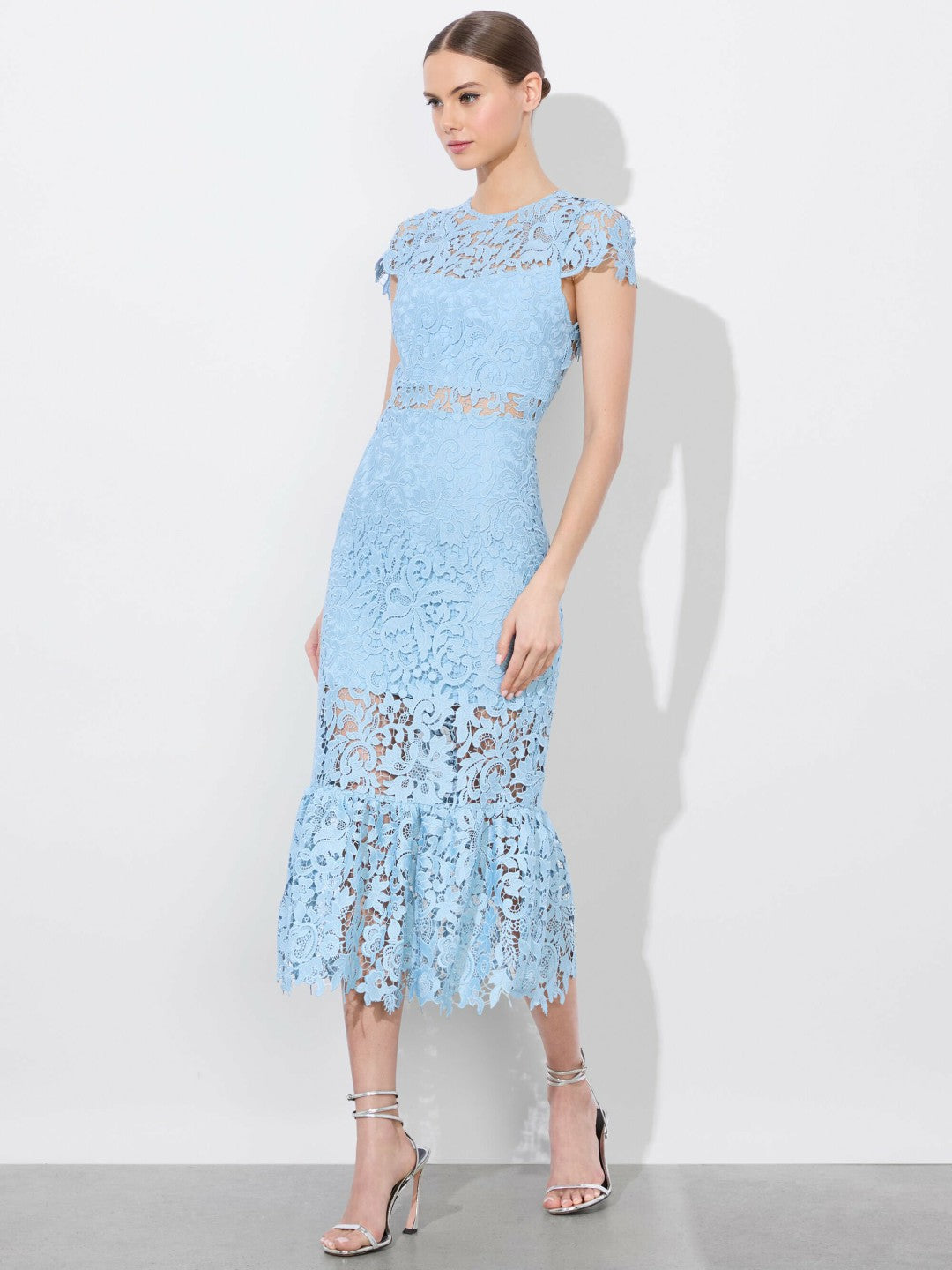 Clover Open Back Dress In Mineral Blue - Alice + Olivia Women