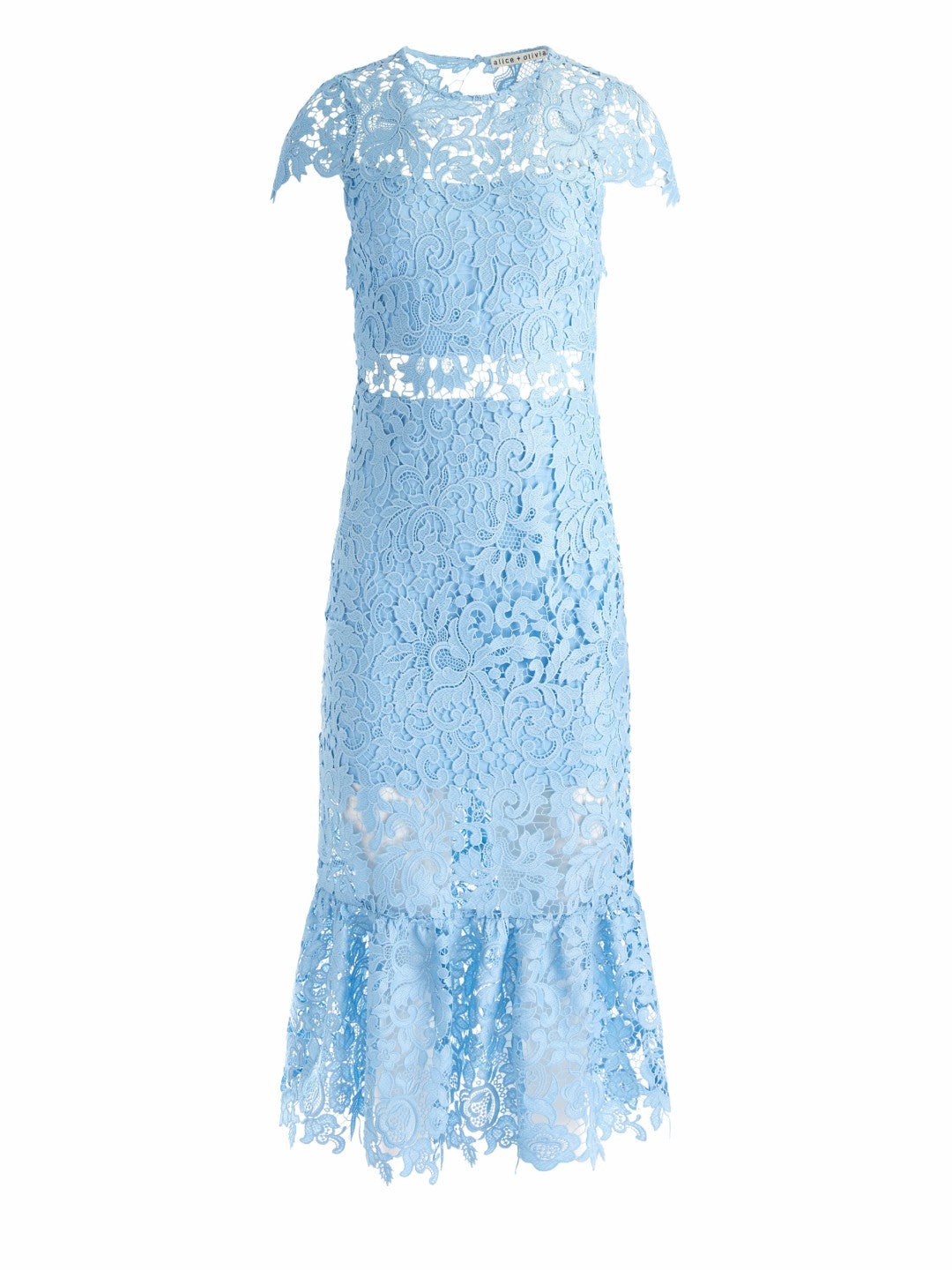 Clover Open Back Dress In Mineral Blue - Alice + Olivia Women