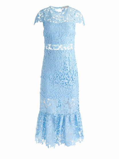 Clover Open Back Dress In Mineral Blue - Alice + Olivia Women