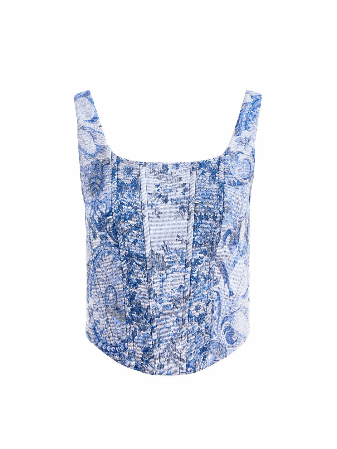 Breslin Corset Top In Blue Multi - Alice + Olivia Women
