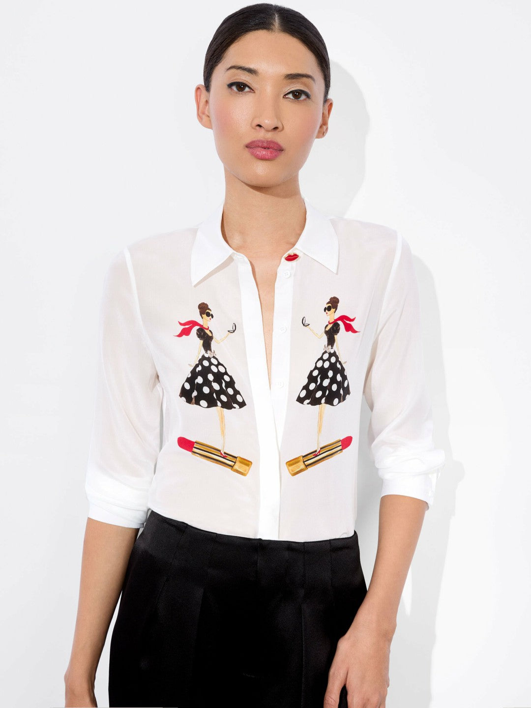 Willa Silk Blouse In I Am Woman Off White - Alice + Olivia Women
