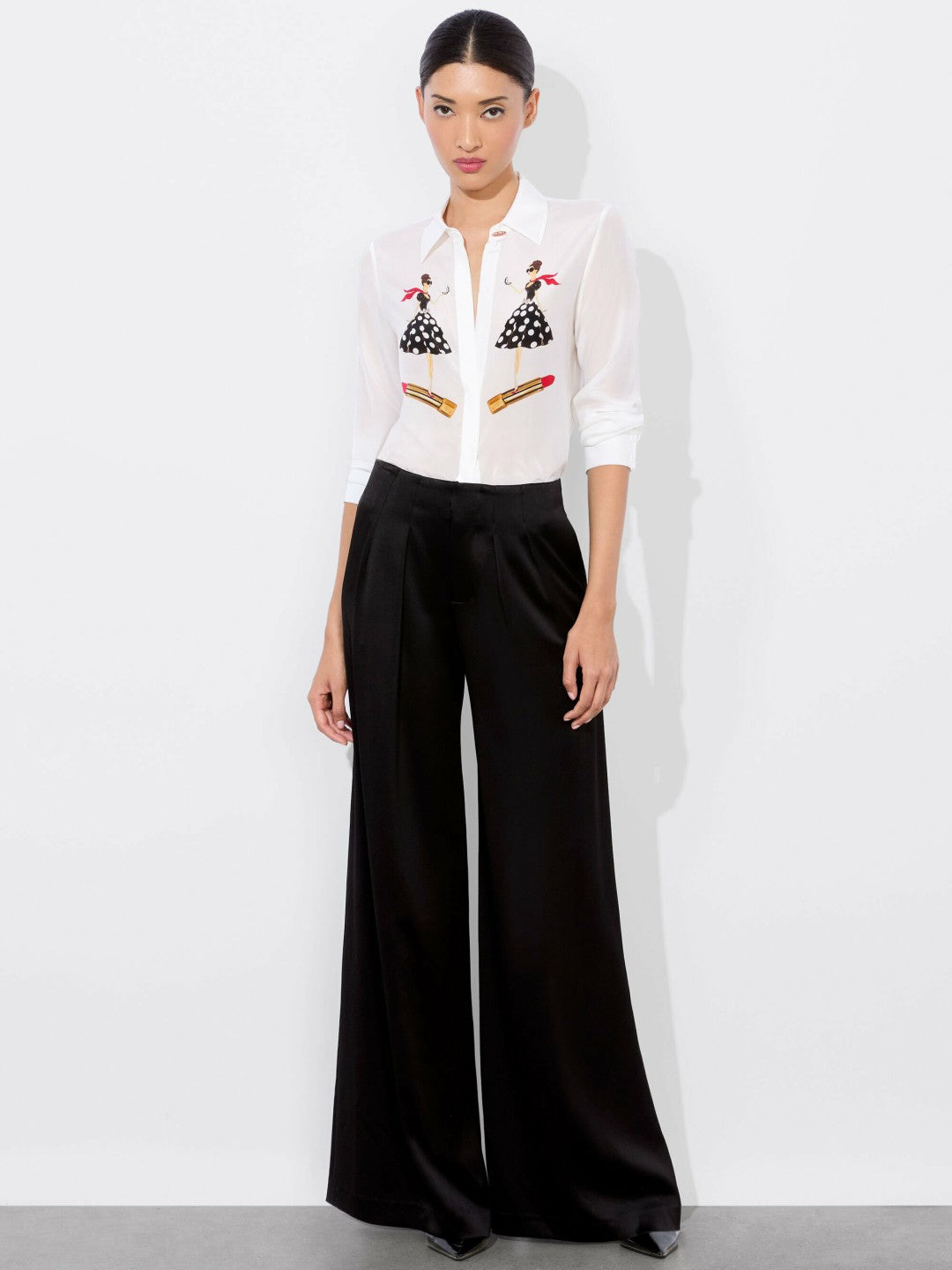 Willa Silk Blouse In I Am Woman Off White - Alice + Olivia Women