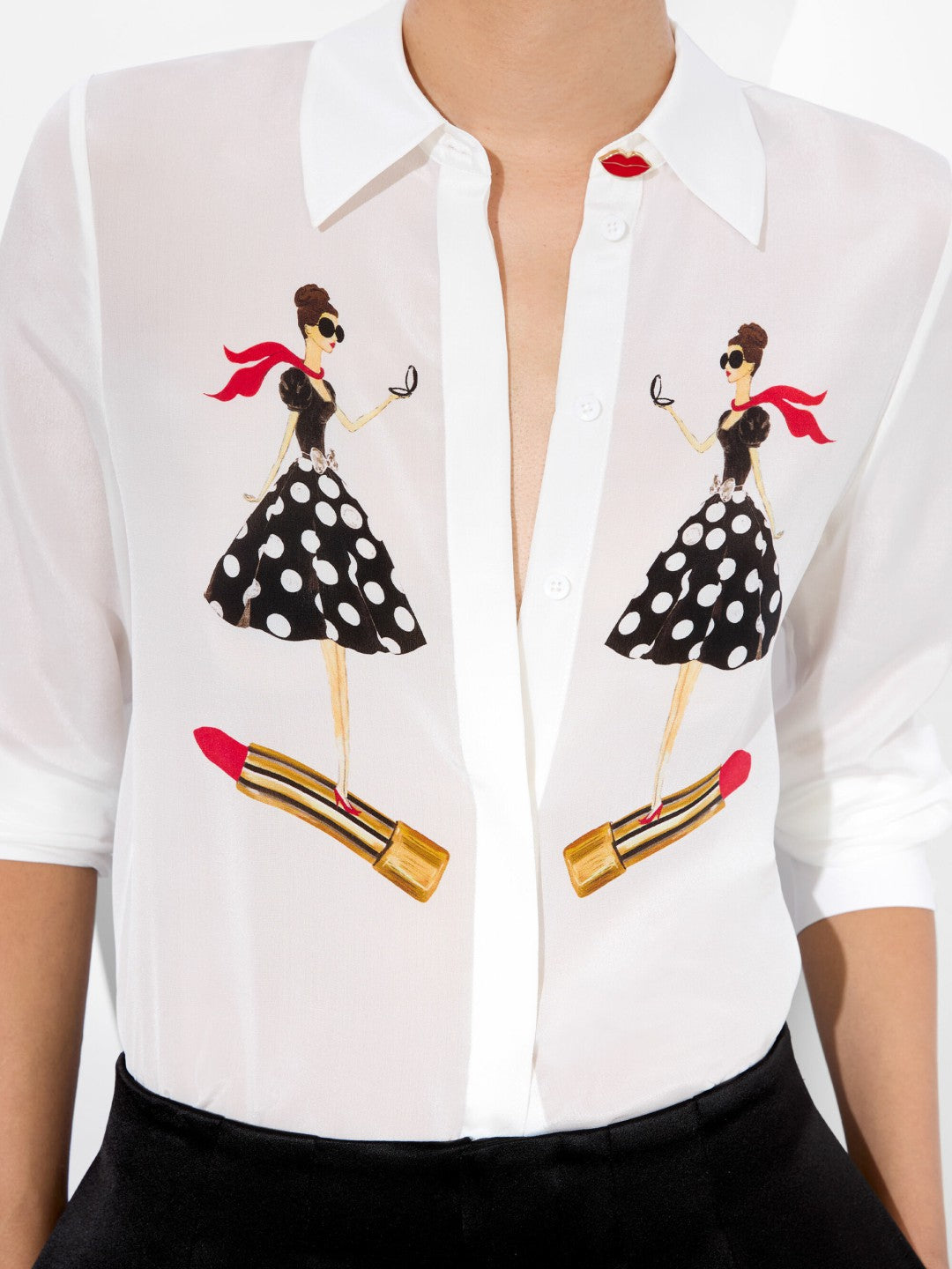 Willa Silk Blouse In I Am Woman Off White - Alice + Olivia Women