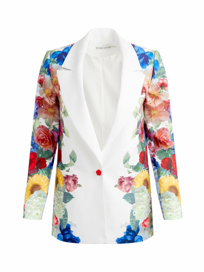 Denny Boyfriend Blazer In Garden Brunch Off White - Alice + Olivia Women
