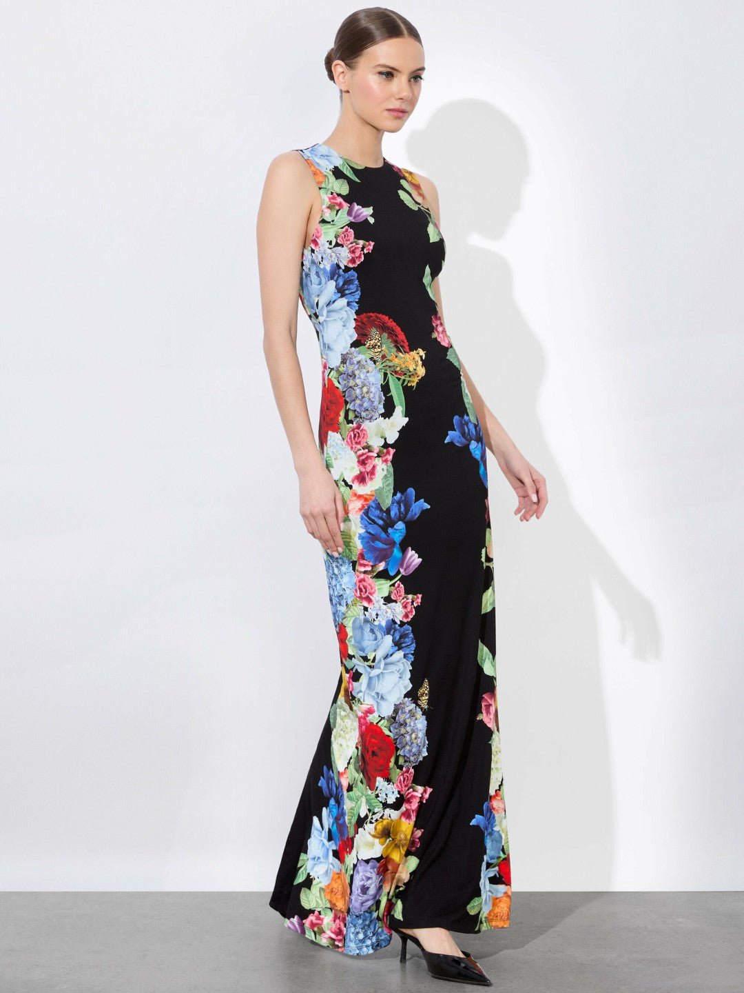 Delora Open Back Maxi Dress In Garden Brunch Black - Alice + Olivia Women
