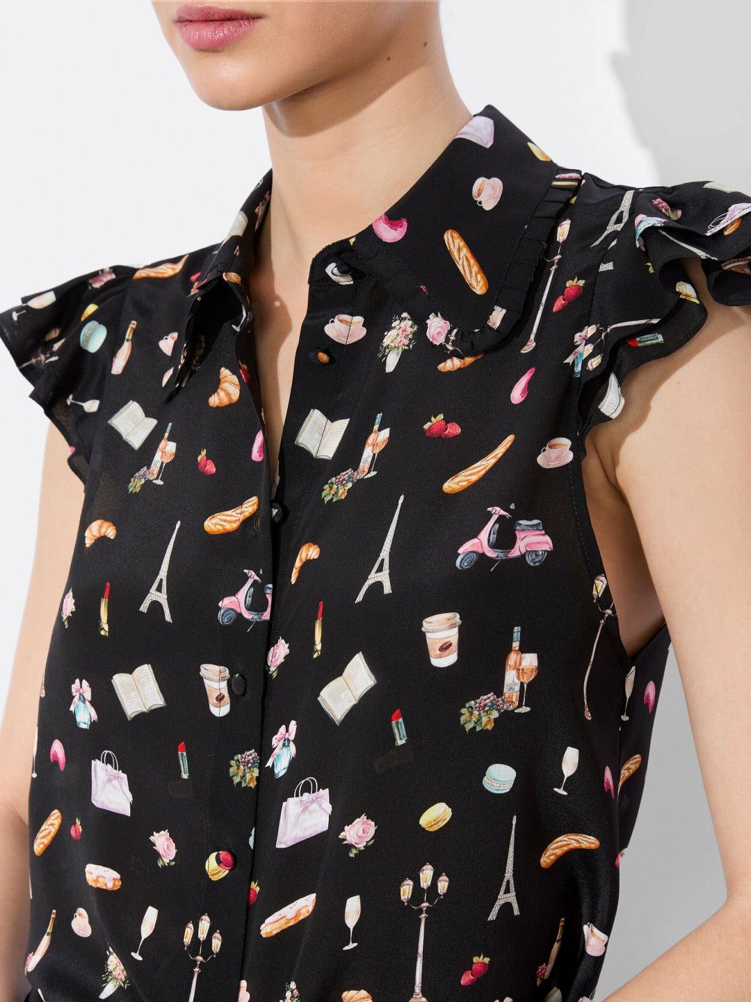 Martel Silk Blouse In Black Multi - Alice + Olivia Women