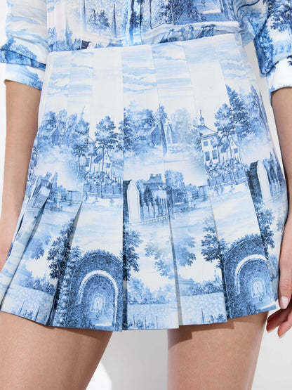 Carter Pleated Mini Skirt In Chateau - Alice + Olivia Women
