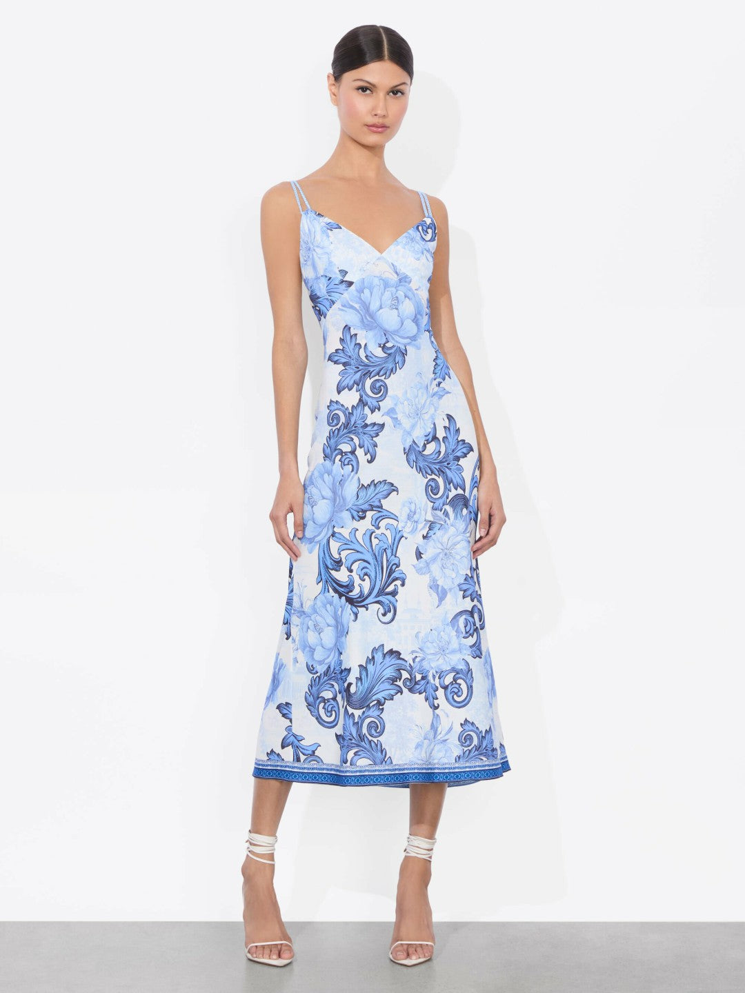 Kiro Slip Dress In Scroll Symphony - Alice + Olivia Women