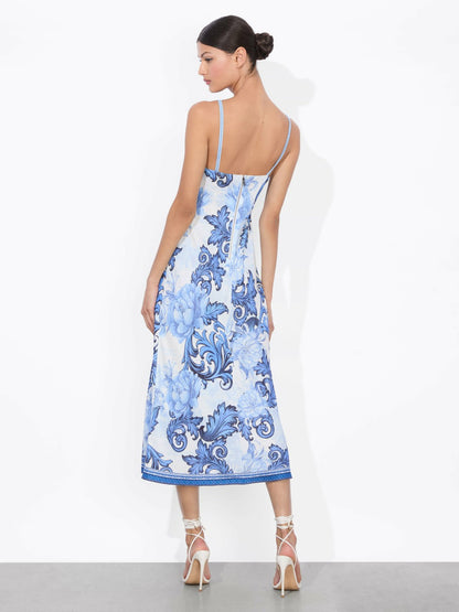 Kiro Slip Dress In Scroll Symphony - Alice + Olivia Women