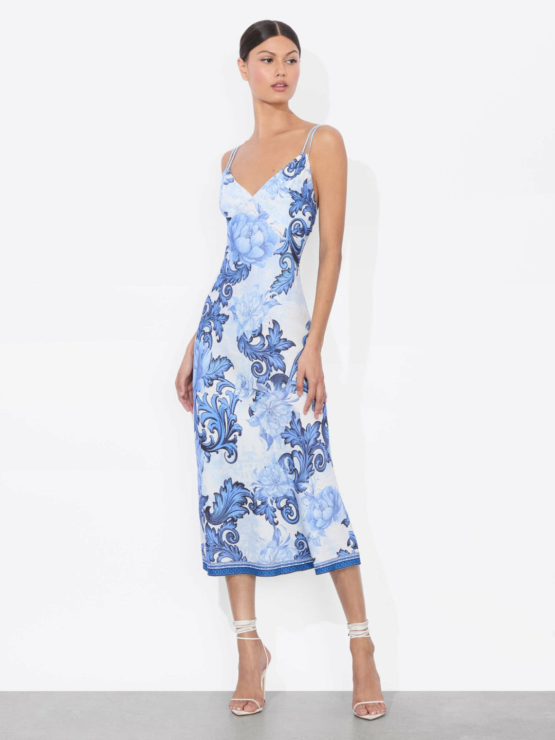 Kiro Slip Dress In Scroll Symphony - Alice + Olivia Women