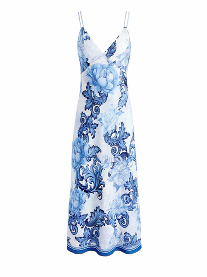 Kiro Slip Dress In Scroll Symphony - Alice + Olivia Women