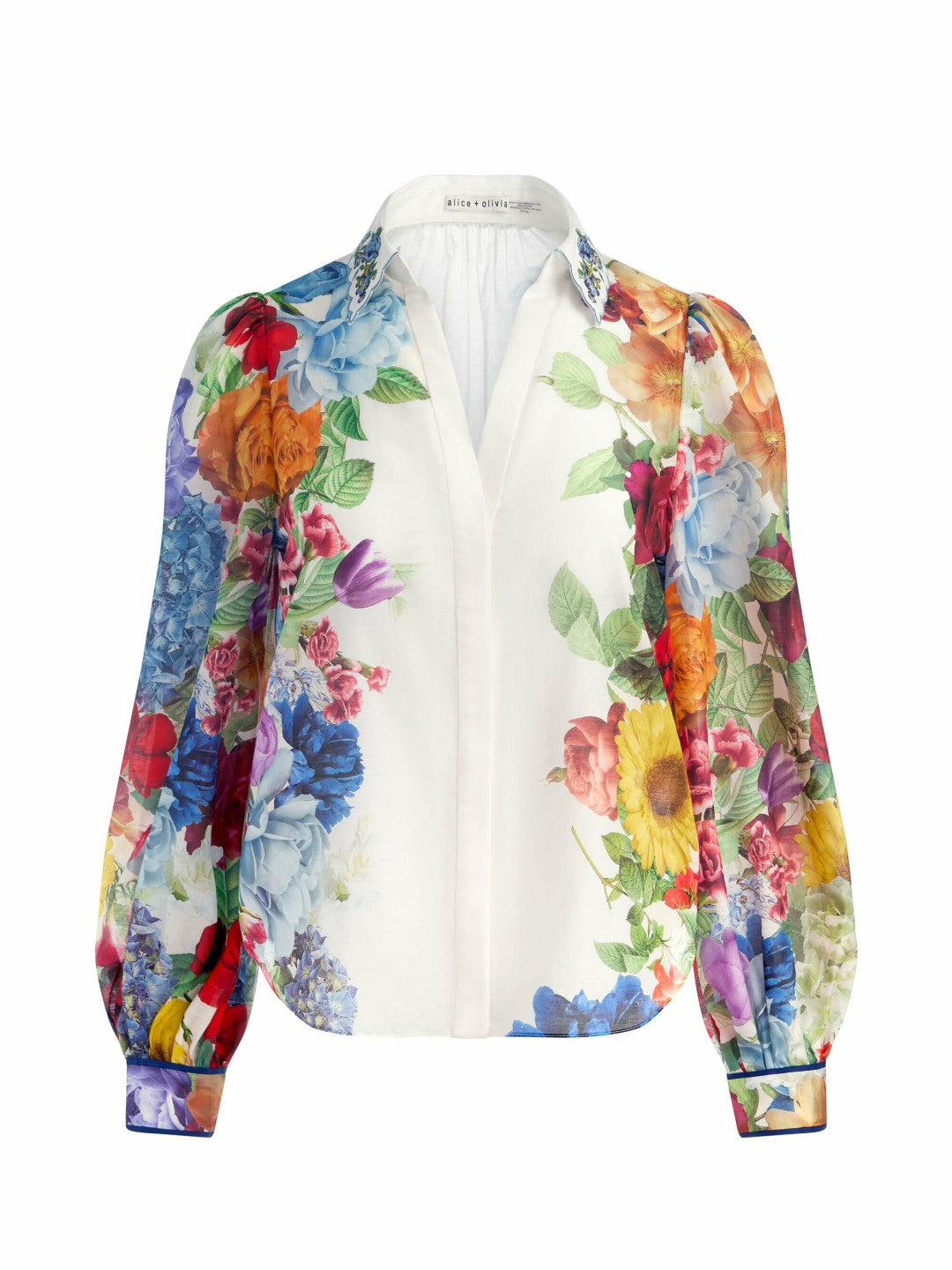 Roanne Button Down In Garden Brunch Off White - Alice + Olivia Women