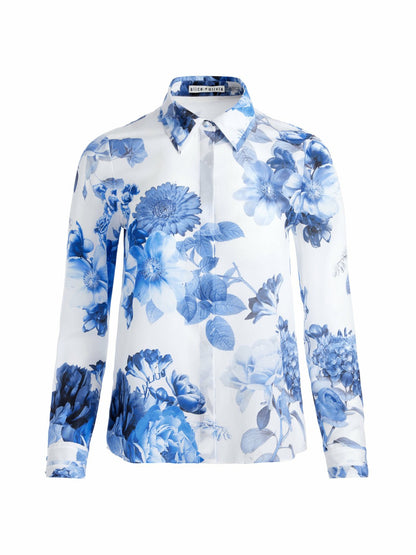 Willa Silk Blouse In Affection Small - Alice + Olivia Women
