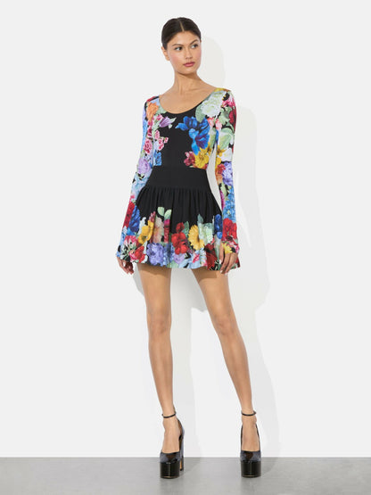 Ella Mini Skirt In Garden Brunch Black - Alice + Olivia Women