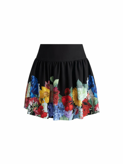 Ella Mini Skirt In Garden Brunch Black - Alice + Olivia Women