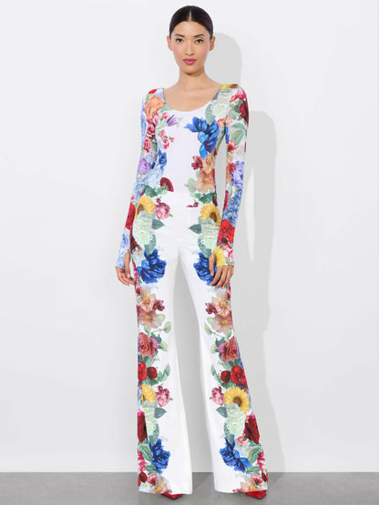 Rhys Ballet Bodysuit In Garden Brunch Off White - Alice + Olivia Women