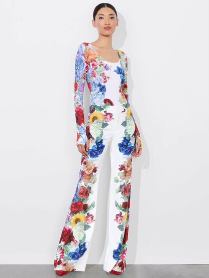 Rhys Ballet Bodysuit In Garden Brunch Off White - Alice + Olivia Women
