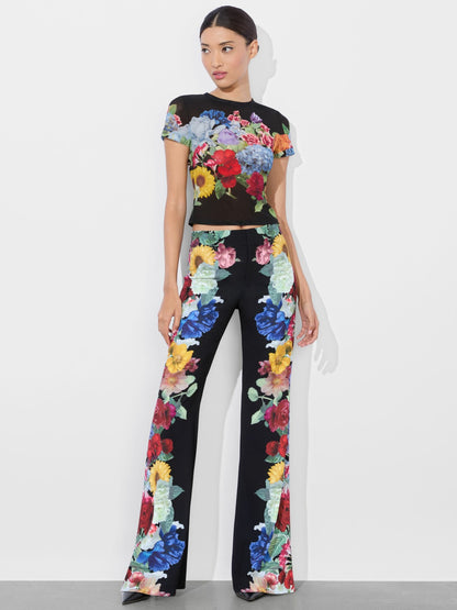 Tess Tee In Garden Brunch Black - Alice + Olivia Women