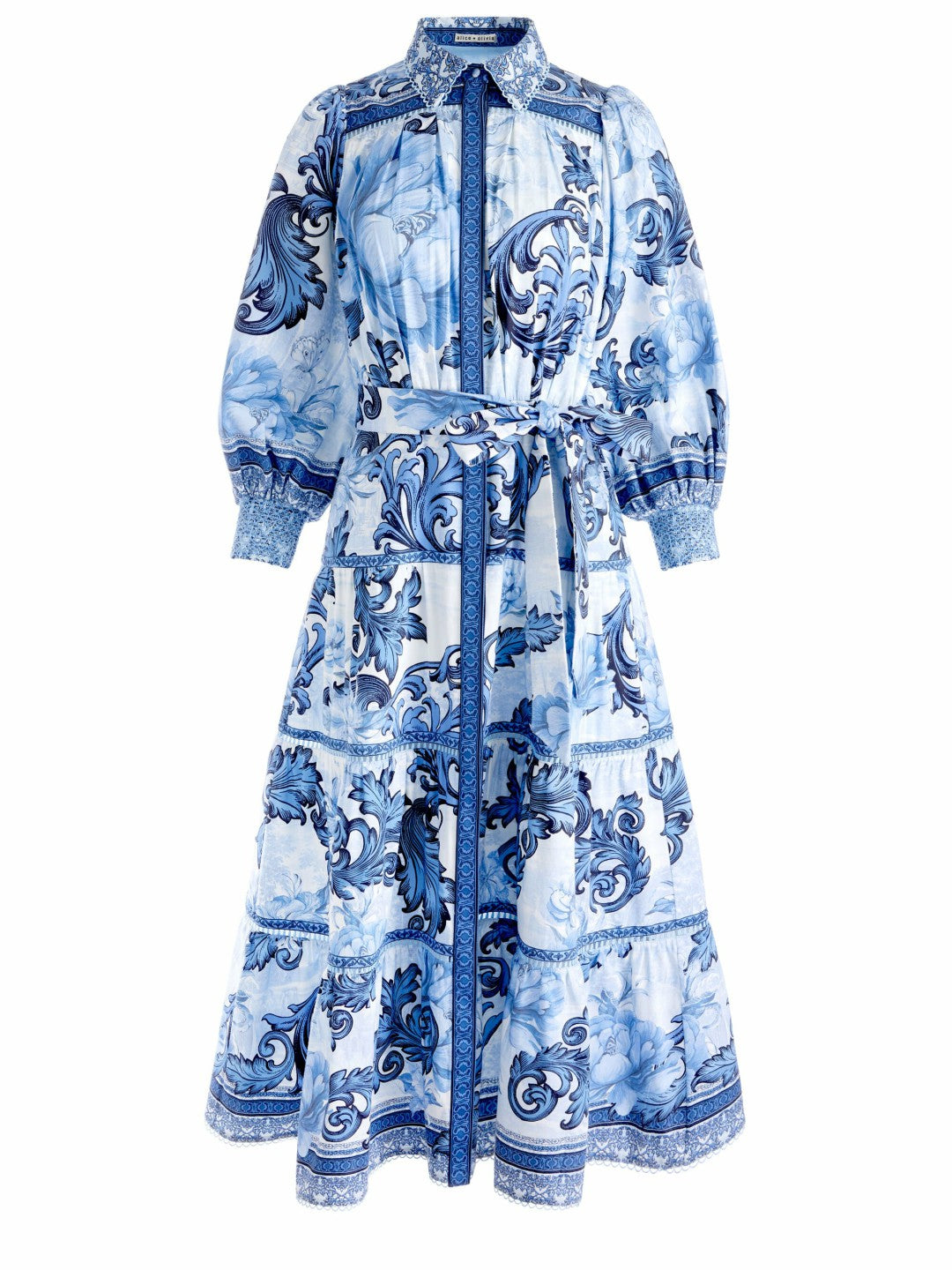 Geneva Midi Dress In Scroll Symphony - Alice + Olivia Women