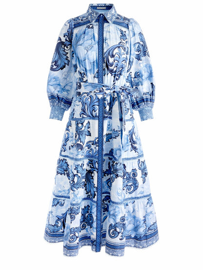 Geneva Midi Dress In Scroll Symphony - Alice + Olivia Women