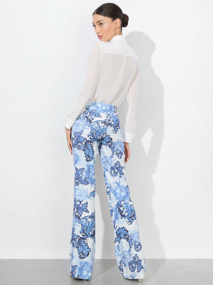 Teeny Bootcut Pant In Scroll Symphony - Alice + Olivia Women
