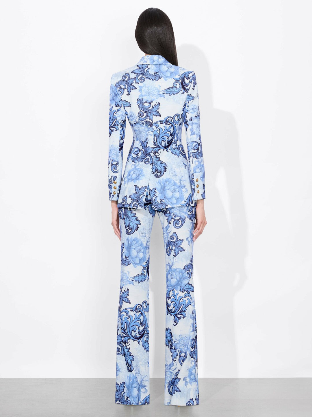 Breann Fitted Blazer In Scroll Symphony - Alice + Olivia Women