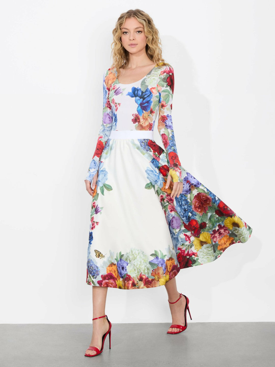 Earla Flare Skirt In Garden Brunch Off White - Alice + Olivia Women