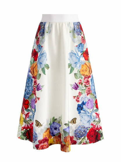 Earla Flare Skirt In Garden Brunch Off White - Alice + Olivia Women