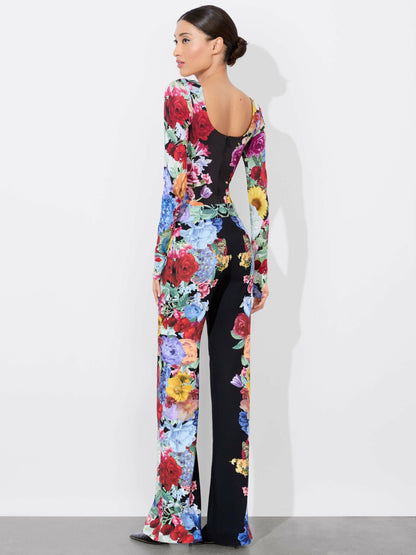 Rhys Ballet Bodysuit In Garden Brunch Black - Alice + Olivia Women