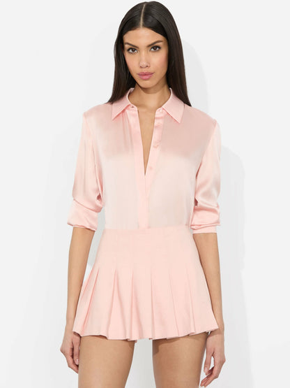 Willa Silk Blouse In Pink Bloom - Alice + Olivia Women